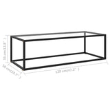 NNEVL Coffee Table Black with Tempered Glass 120x50x35 cm