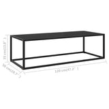 NNEVL Coffee Table Black with Black Glass 120x50x35 cm