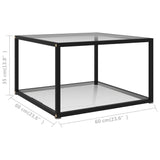 NNEVL Coffee Table Transparent 60x60x35 cm Tempered Glass