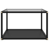 NNEVL Coffee Table Transparent and Black 60x60x35 cm Tempered Glass