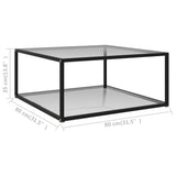 NNEVL Coffee Table Transparent 80x80x35 cm Tempered Glass