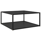 NNEVL Coffee Table Black 80x80x35 cm Tempered Glass