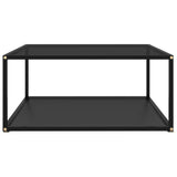 NNEVL Coffee Table Black 80x80x35 cm Tempered Glass