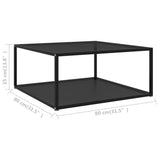 NNEVL Coffee Table Black 80x80x35 cm Tempered Glass