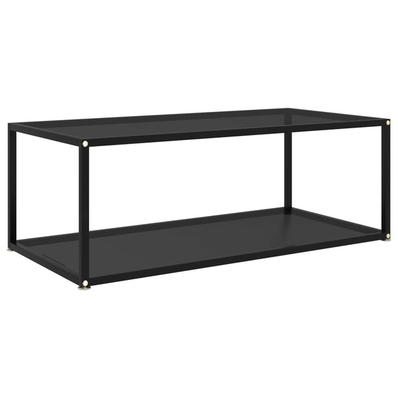 NNEVL Coffee Table Black 100x50x35 cm Tempered Glass