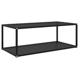 NNEVL Coffee Table Black 100x50x35 cm Tempered Glass