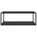 NNEVL Coffee Table Black 100x50x35 cm Tempered Glass