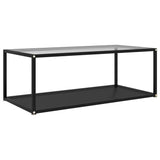 NNEVL Coffee Table Transparent and Black 100x50x35 cm Tempered Glass