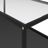 NNEVL Coffee Table Transparent and Black 100x50x35 cm Tempered Glass