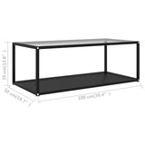 NNEVL Coffee Table Transparent and Black 100x50x35 cm Tempered Glass