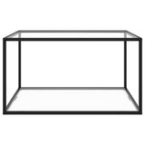 NNEVL Coffee Table Black with Tempered Glass 90x90x50 cm