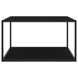 NNEVL Coffee Table Black with Black Glass 90x90x50 cm