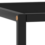 NNEVL Coffee Table Black with Black Glass 90x90x50 cm