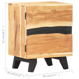NNEVL Bedside Cabinet 40x30x51 cm Solid Acacia Wood