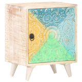 NNEVL Carved Bedside Cabinet 40x30x50 cm Solid Acacia Wood