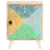 NNEVL Carved Bedside Cabinet 40x30x50 cm Solid Acacia Wood