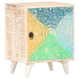 NNEVL Carved Bedside Cabinet 40x30x50 cm Solid Acacia Wood