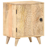 NNEVL Carved Bedside Cabinet 40x30x50 cm Solid Mango Wood