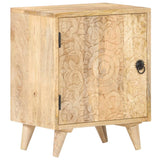 NNEVL Carved Bedside Cabinet 40x30x50 cm Solid Mango Wood