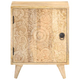 NNEVL Carved Bedside Cabinet 40x30x50 cm Solid Mango Wood