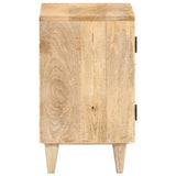 NNEVL Carved Bedside Cabinet 40x30x50 cm Solid Mango Wood