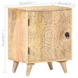 NNEVL Carved Bedside Cabinet 40x30x50 cm Solid Mango Wood