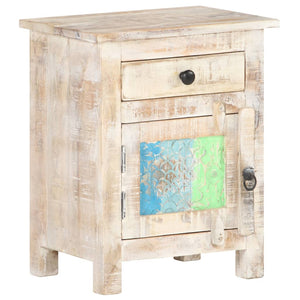 NNEVL Bedside Cabinet 40x30x50 cm Rough Acacia Wood