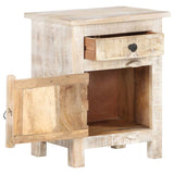 NNEVL Bedside Cabinet 40x30x50 cm Rough Acacia Wood