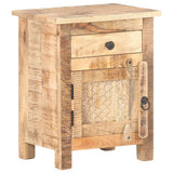 NNEVL Bedside Cabinet 40x30x50 cm Rough Mango Wood