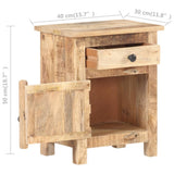 NNEVL Bedside Cabinet 40x30x50 cm Rough Mango Wood