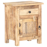 NNEVL Bedside Cabinet 40x30x50 cm Rough Mango Wood