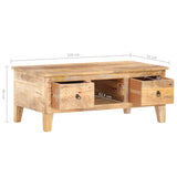NNEVL Coffee Table 100x55x40 cm Rough Mango Wood