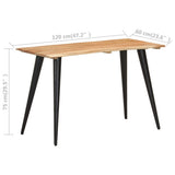 NNEVL Dining Table with Live Edges 120x60x75 cm Solid Acacia Wood