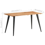 NNEVL Dining Table with Live Edges 140x60x75 cm Solid Acacia Wood