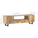 NNEVL TV Cabinet 160x30x45 cm Solid Mango Wood