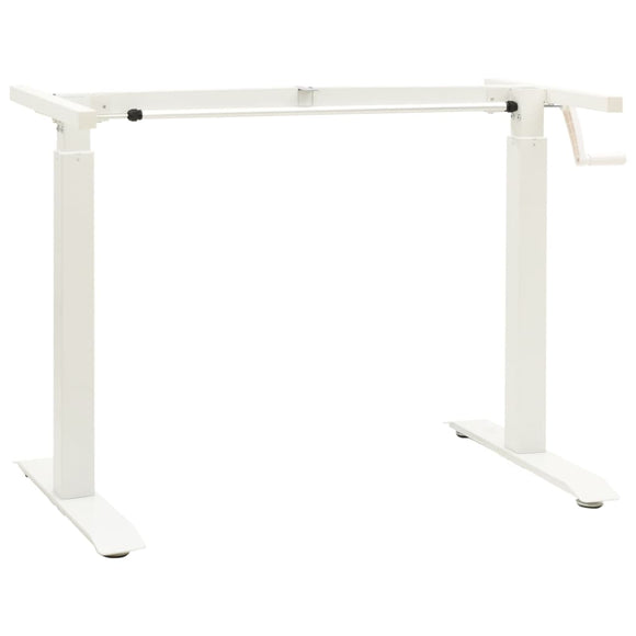 NNEVL Manual Height Adjustable Standing Desk Frame Hand Crank White