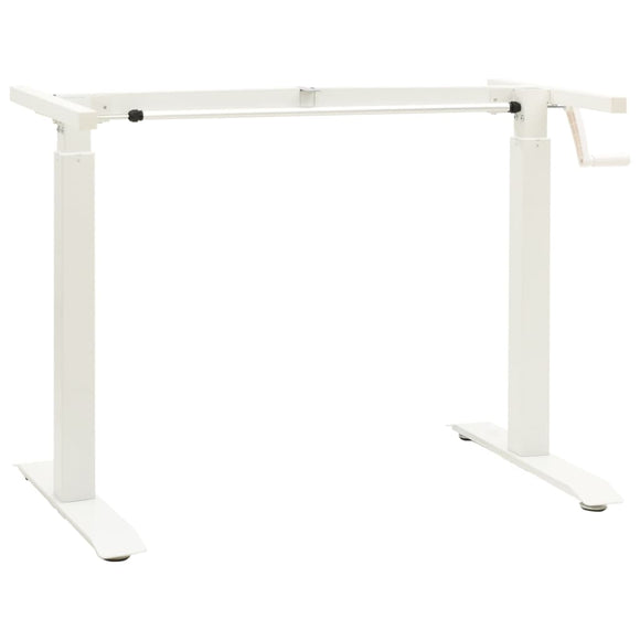 NNEVL Manual Height Adjustable Standing Desk Frame Hand Crank White
