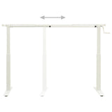 NNEVL Manual Height Adjustable Standing Desk Frame Hand Crank White