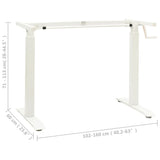 NNEVL Manual Height Adjustable Standing Desk Frame Hand Crank White