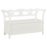 NNEVL Storage Bench 126 cm White Solid Fir Wood