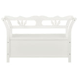 NNEVL Storage Bench 126 cm White Solid Fir Wood