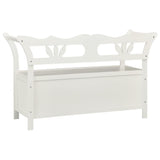 NNEVL Storage Bench 126 cm White Solid Fir Wood