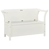 NNEVL Storage Bench 126 cm White Solid Fir Wood