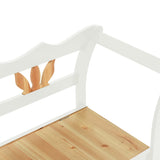 NNEVL Storage Bench 126 cm White and Light Wood Solid Fir Wood