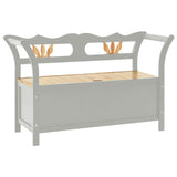 NNEVL Storage Bench 126 cm Grey Solid Fir Wood