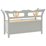 NNEVL Storage Bench 126 cm Grey Solid Fir Wood