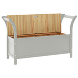 NNEVL Storage Bench 126 cm Grey Solid Fir Wood