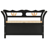 NNEVL Storage Bench 126 cm Black Solid Fir Wood