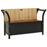 NNEVL Storage Bench 126 cm Black Solid Fir Wood