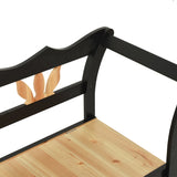 NNEVL Storage Bench 126 cm Black Solid Fir Wood